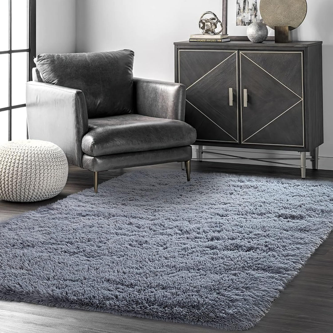 VOFUSHON Wohnzimmer Hochflor Teppich,Shaggy Flur Läufer Teppich Modern Flauschiger Weich Teppich Gro
