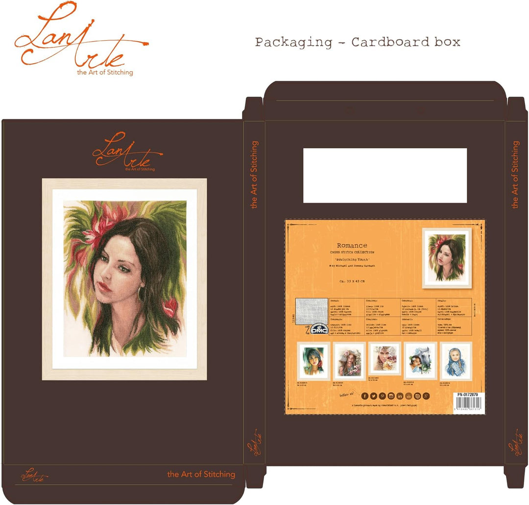Lanarte PN-0172879 Kreuzstichset Bewitching Youth, Zahlmuster Zählmusterpackung, Baumwolle, mehrfarb