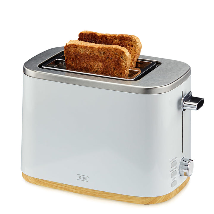 KHG Toaster TO-810 WWD | 2 Scheiben Toaster mit Brötchenaufsatz | 7 Bräunungsstufen mit Bräunungskon