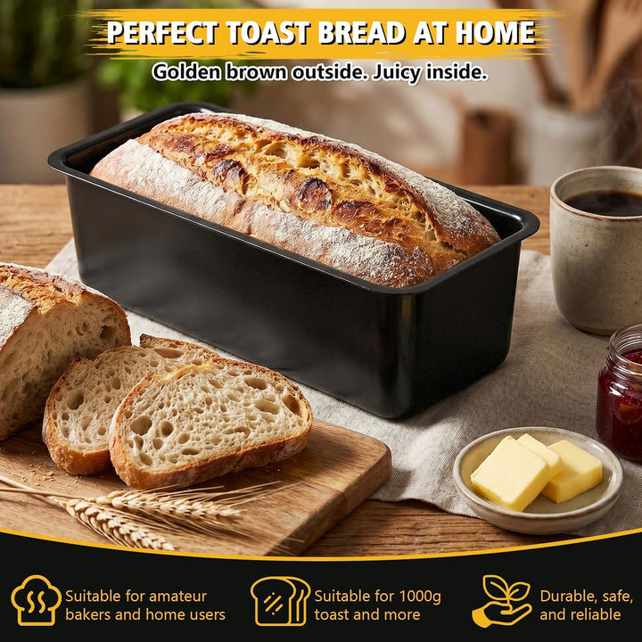 GFTIME Brotbackform mit Deckel 32 cm – Extra Hohe Kastenform für Toastbrot, Brotbackform aus Karbons