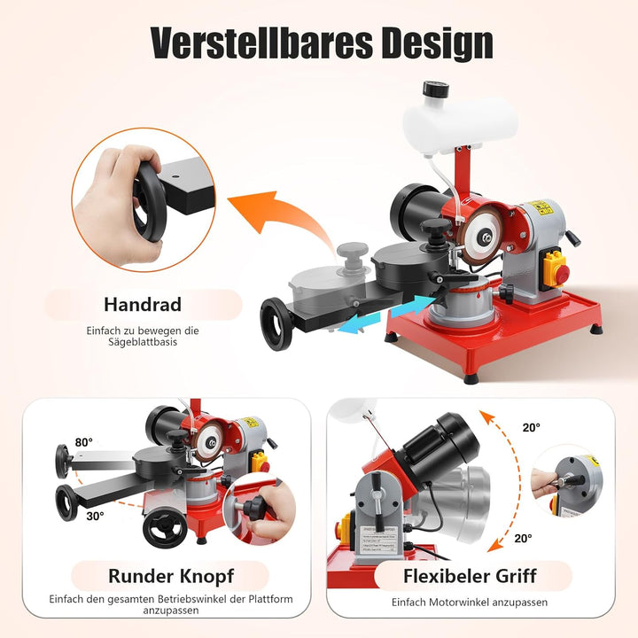 370W Kreissägeblattschärfer für 80-700mm Sägeblätter Nassschleifer 2850RPM Profi Sägeblatt Schärfger