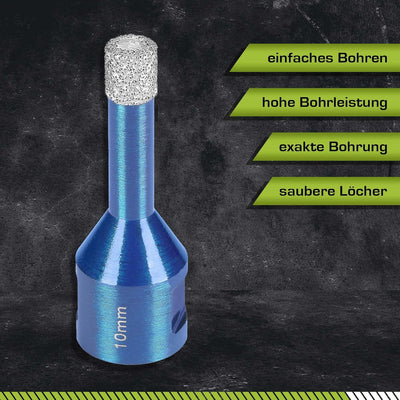 Profi Fliesenbohrer 10mm x M14 - Diamantbohrer für harte Fliesen, Feinsteinzeug uvm. Diamantbohrkron