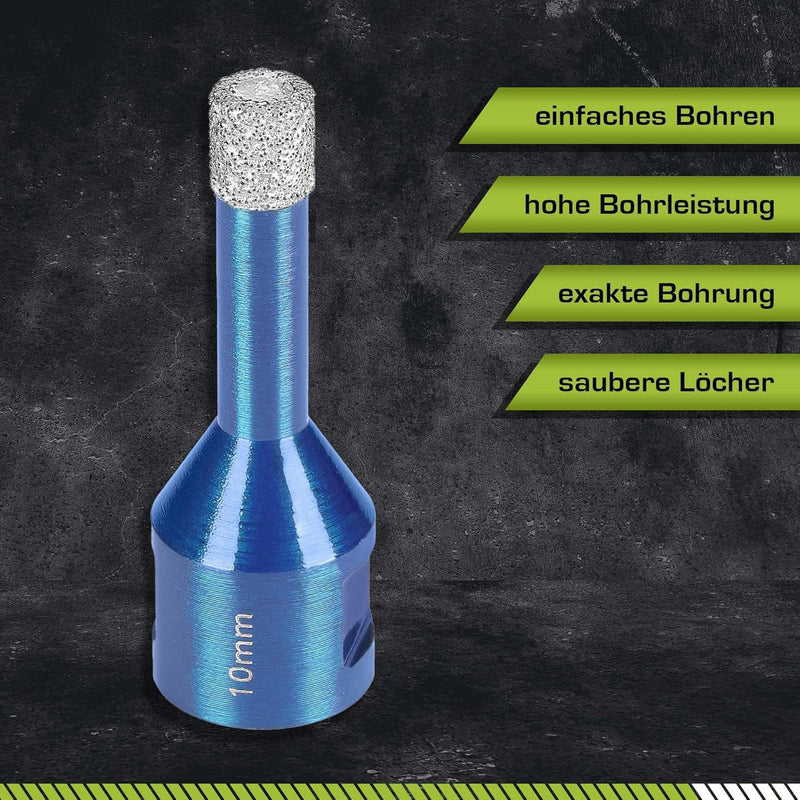 Profi Fliesenbohrer 10mm x M14 - Diamantbohrer für harte Fliesen, Feinsteinzeug uvm. Diamantbohrkron