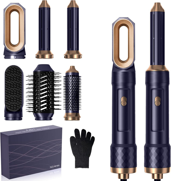 Airstyler 6 IN 1, Lockenstab Föhnbürste mit warmluftbürste，rundbürstenföhn, lockenstab automatisch,