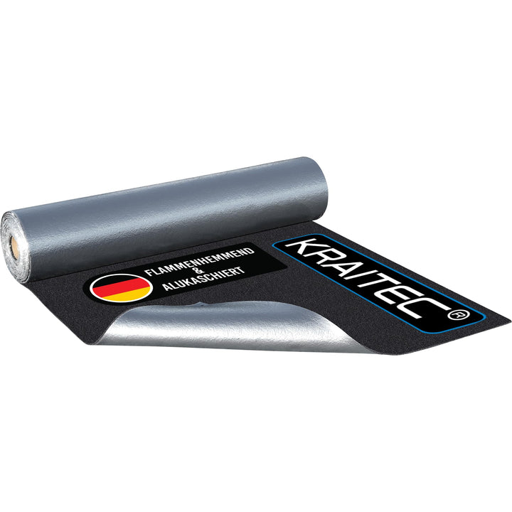 KRAITEC® top alu FiRe Bautenschutzmatte 8mm x 25cm x 8m | schwerentflammbar mit Alutriplexfolienkasc
