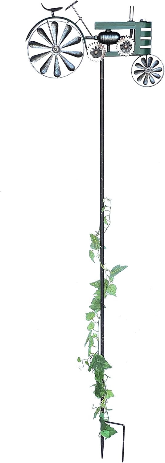 DanDiBo Gartenstecker Metall Traktor XL 160 cm Trecker Grün 96106 Windspiel Windrad Wetterfest Garte