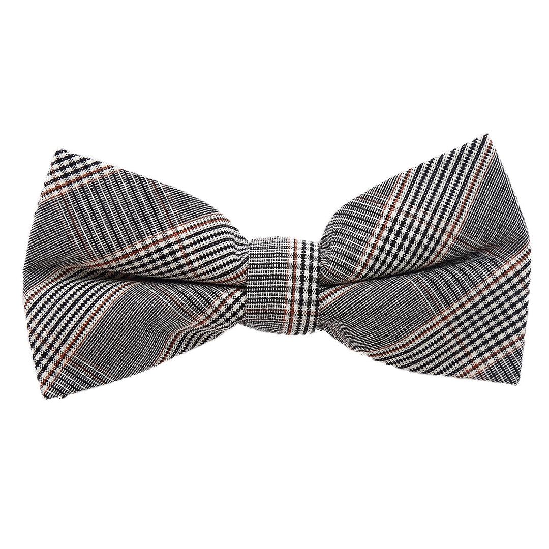 DonDon Herren Fliege 12 x 6 cm kariert gebunden und stufenlos justierbar aus Baumwolle im Tweed Styl