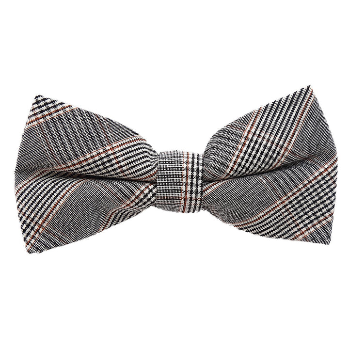 DonDon Herren Fliege 12 x 6 cm kariert gebunden und stufenlos justierbar aus Baumwolle im Tweed Styl