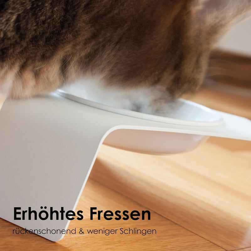 LucyBalu® Ergonomischer Katzennapf erhöht | Erhöhter Futternapf für Katzen | Ergonomischer Fressnapf