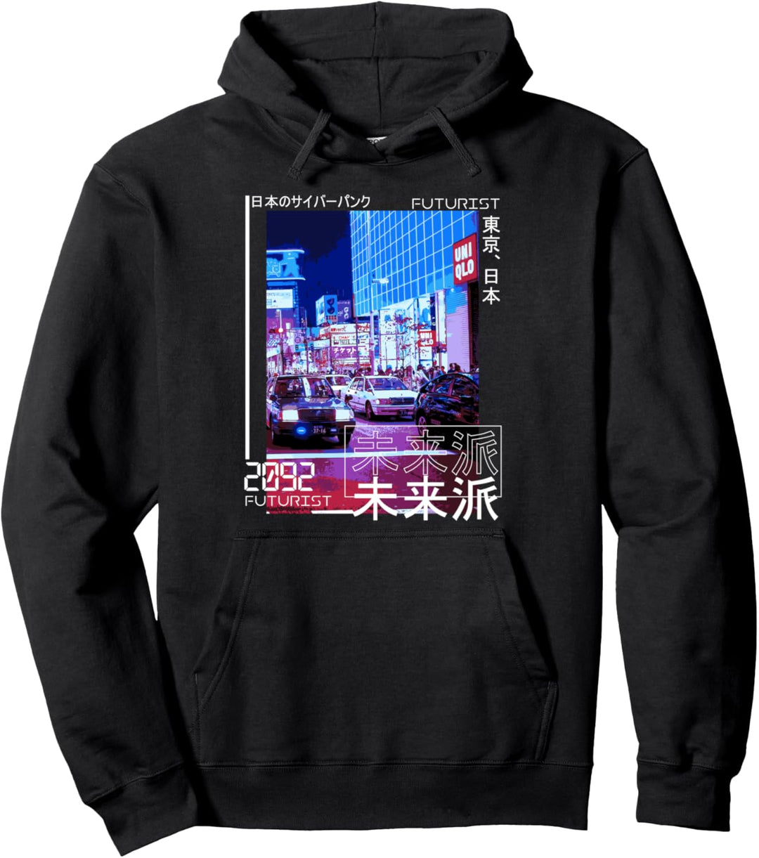 Japanese Cyberpunk Tokyo Streetwear Aesthetic Japan Street Pullover Hoodie