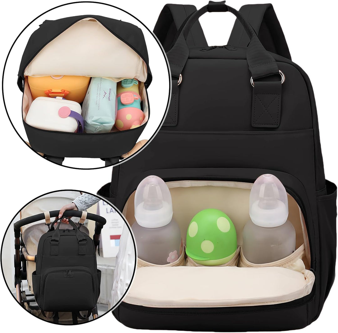 Baby Wickelrucksack, Wickeltasche Rucksack, Babytasche Wasserdicht mit Schnullerhalter und Kinderwag