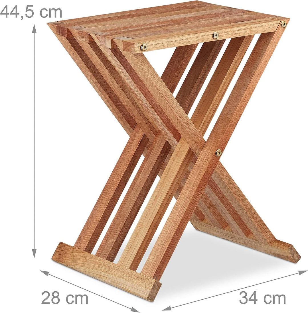 Relaxdays Klapptisch, Walnuss Holz, Wohnzimmer, Balkon & Terrasse, HBT: 44,5 x 34 x 28 cm, Beistellt