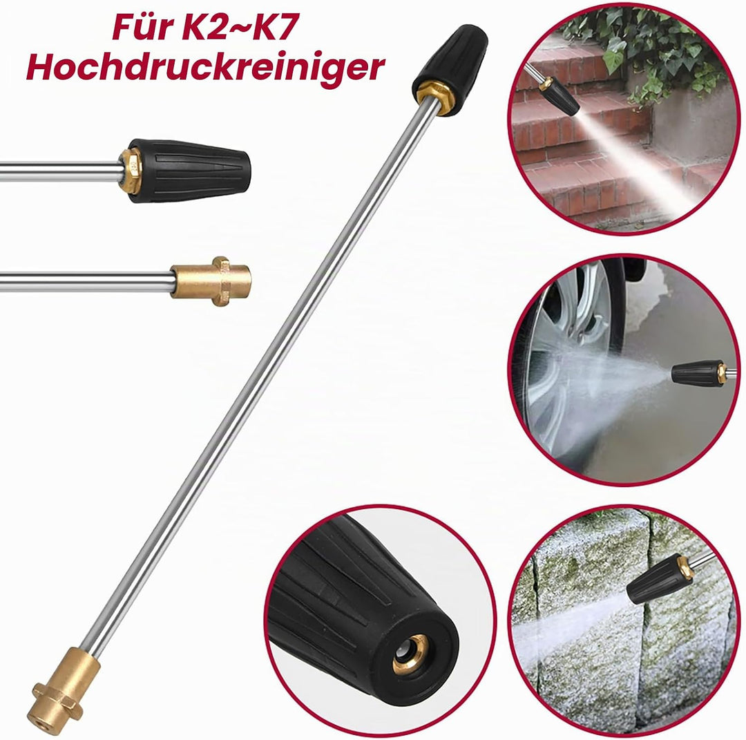 Hochdrucklanze Lanze, Edelstahl Strahlrohr für Hochdruckreiniger, Hochdruck Sprühlanze Düse Verstell