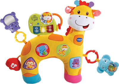 VTech Baby Giraffenkissen – Niedliches Kissen zum Kuscheln, Spielen in Bauchlage und Rasseln – Für K