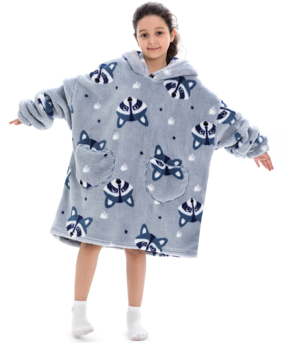Kinder Übergrosse Kapuzenpullover,Super Weich Warmes Bequeme Tragbare Decken Sweatshirt für Mädchen