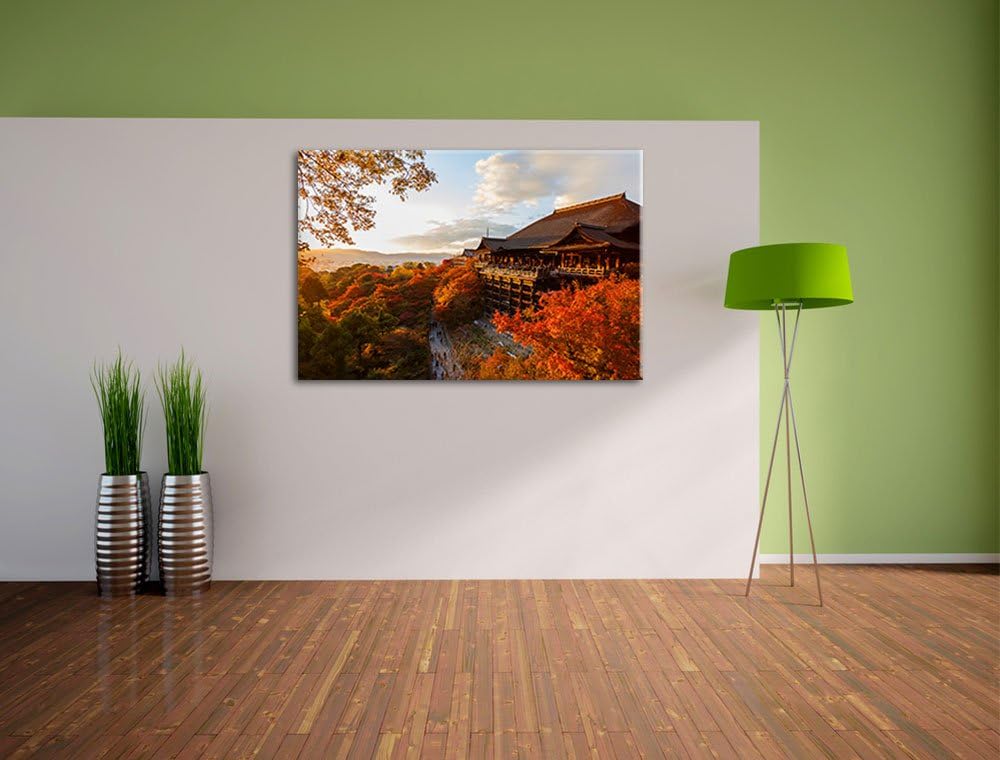 Majestätisches Japanisches Gebäude, Bild auf Leinwand, XXL riesige Bilder fertig gerahmt mit Keilrah