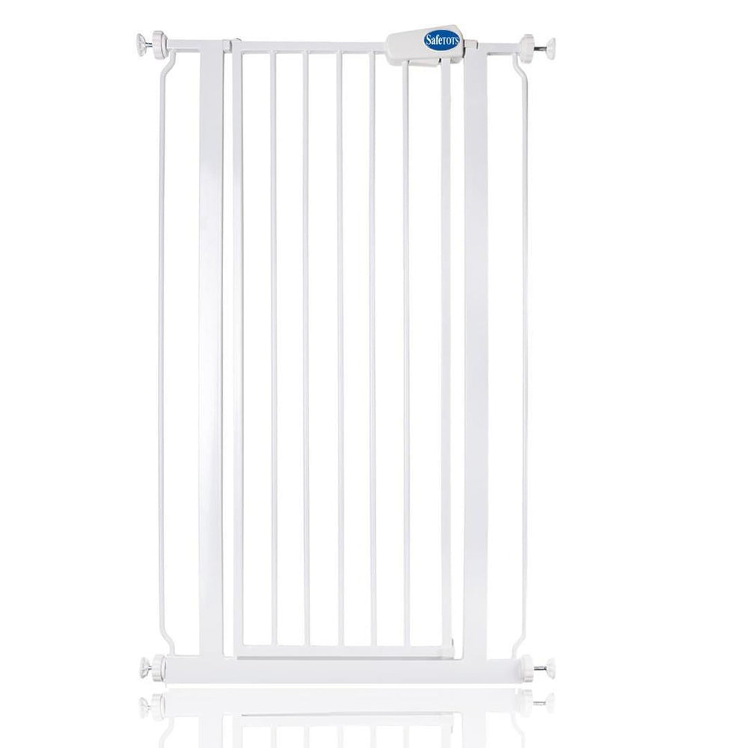 Safetots Extrahohes schmaler Metall-Sicherheitsgitter, Druckmontage, 68.5cm - 75cm, Weiss, 104cm Höh