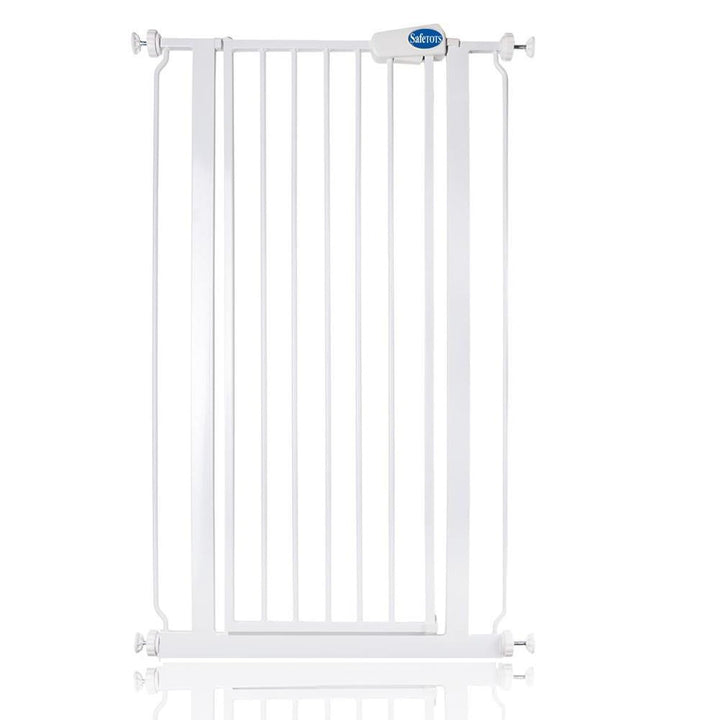 Safetots Extrahohes schmaler Metall-Sicherheitsgitter, Druckmontage, 68.5cm - 75cm, Weiss, 104cm Höh