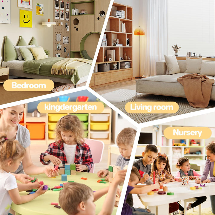 Asweets Kindertisch mit 2 Stühlen für Jungen und Mädchen, Aktivitätstisch-Set aus Holz, geeignet für
