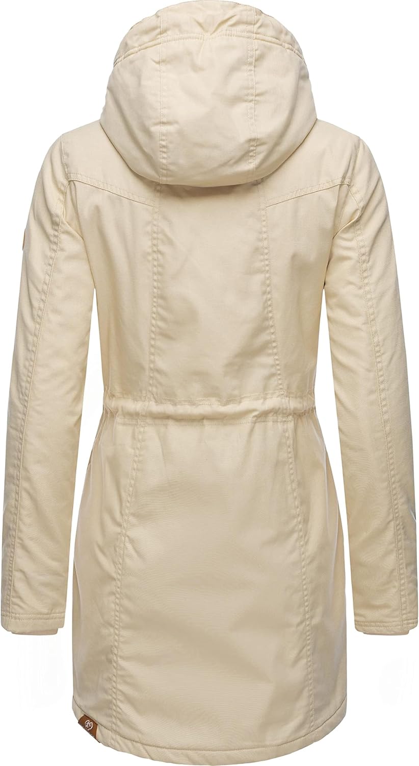 Ragwear Damen Mantel Lange warme Winterjacke mit Teddyfell-Kapuze Elsie Intl XS-5XL S Beige22, S Bei