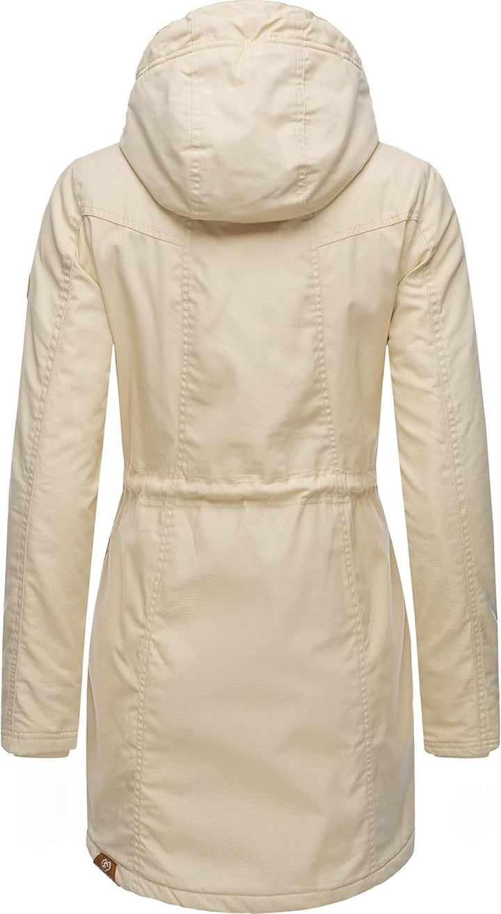 Ragwear Damen Mantel Lange warme Winterjacke mit Teddyfell-Kapuze Elsie Intl XS-5XL S Beige22, S Bei