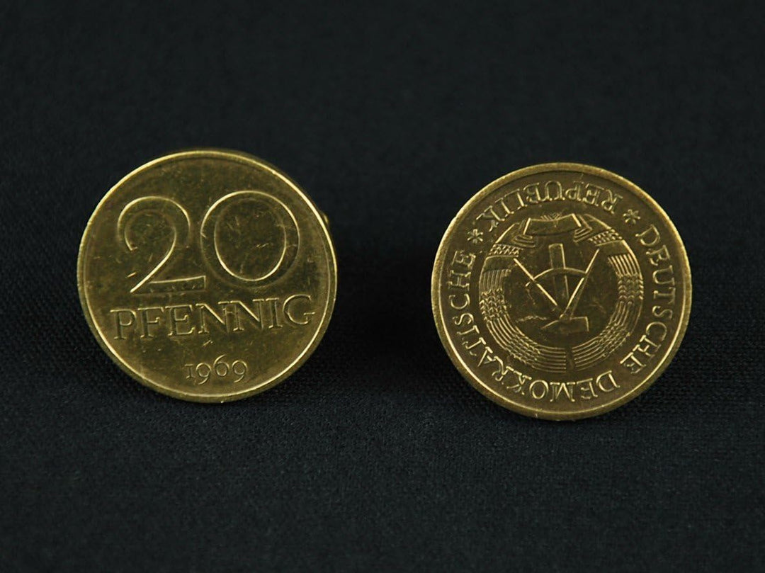 Miniblings 20 Pfennig DDR Manschettenknöpfe Miniblings Münzen Manschetten 20 Pfennig gold - Herrensc
