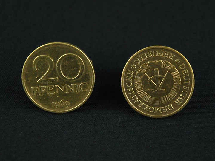 Miniblings 20 Pfennig DDR Manschettenknöpfe Miniblings Münzen Manschetten 20 Pfennig gold - Herrensc