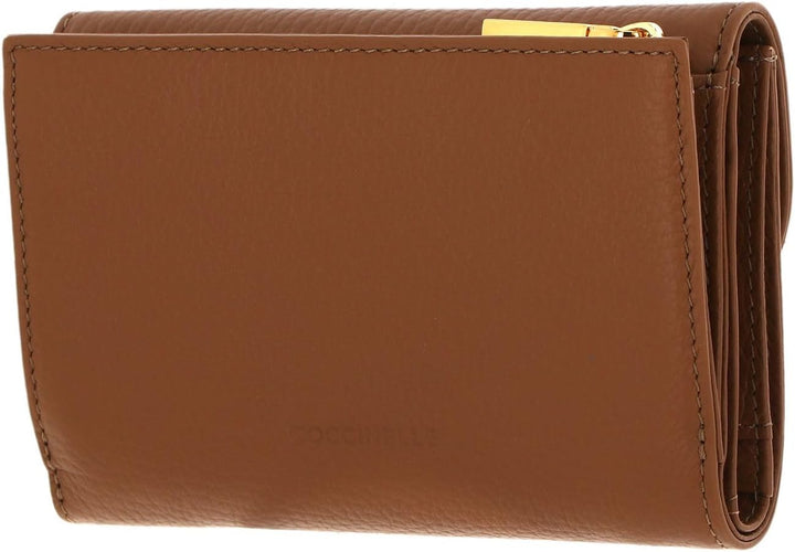 Coccinelle Leder Geldbörse Ida Flap Wallet Nocciola Hellbraun, Nocciola