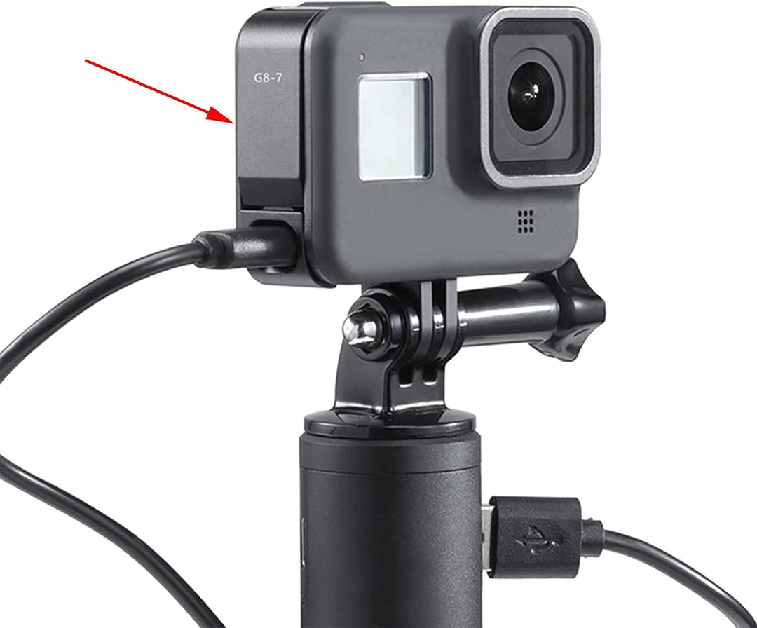 Ladebarer Akkudeckel für die Tür G8-7 Abnehmbarer Typ C Ladeanschluss für GoPro Hero Black 8 Sportka