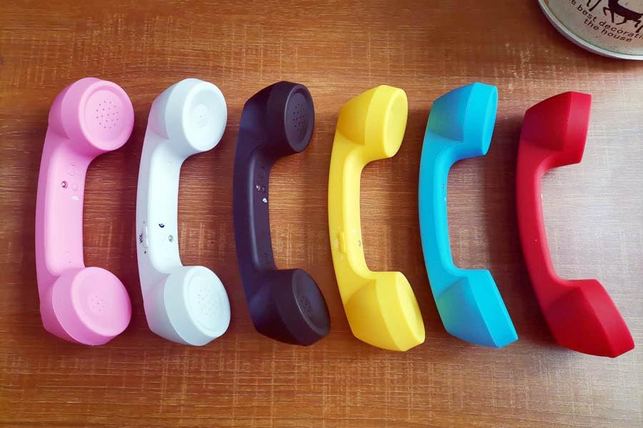 kabellose Retro-Telefonhörer Kopfhörer Bluetooth für EIN Handy mit bequemem Anruf,rosa, Rosa