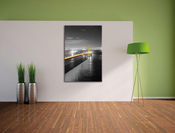 Pixxprint riesige Golden Gate Bridge als Leinwandbild/Grösse: 100x70 / Wandbild/Kunstdruck/fertig be