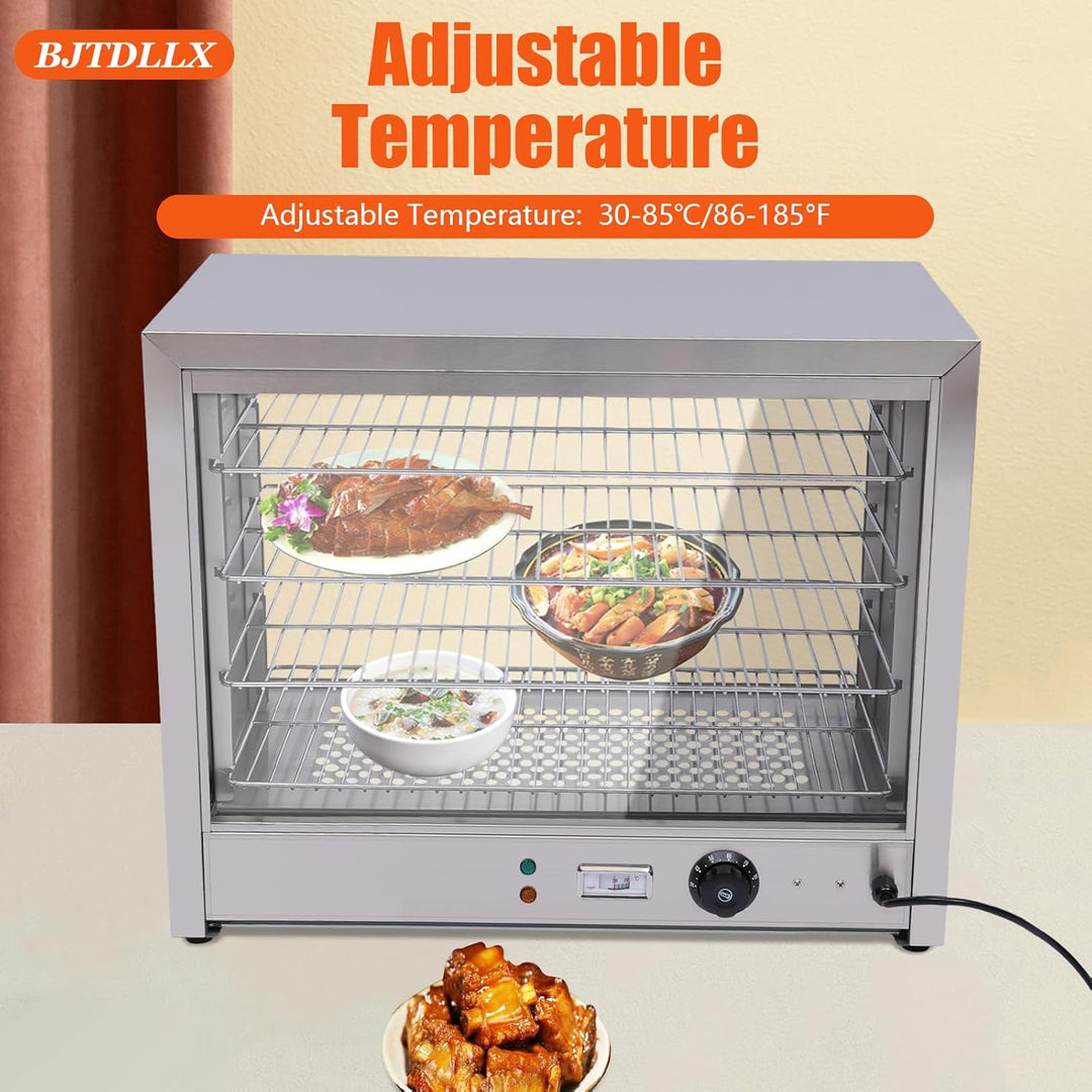 Warmhaltevitrine Catering Heisse Theke Wärmeschrank Speisenwärmer 800W Essen Wärmetheke Aufsatzvitri