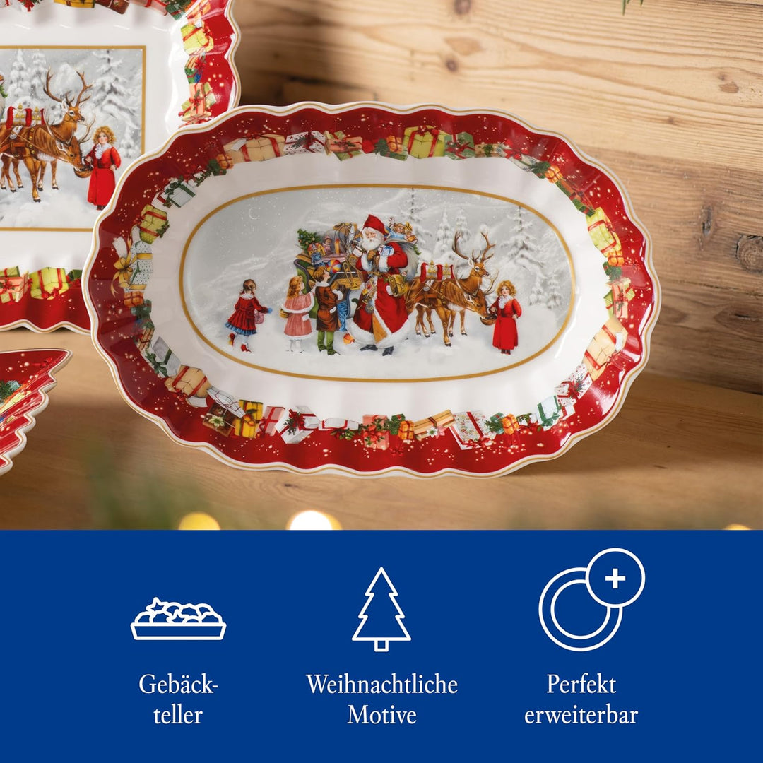 Villeroy & Boch – Toy's Fantasy Gebäckteller Weihnachten Gross, Stollenplatte, Weihnachtsteller, Wei