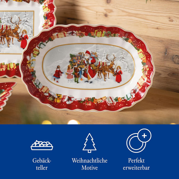 Villeroy & Boch – Toy's Fantasy Gebäckteller Weihnachten Gross, Stollenplatte, Weihnachtsteller, Wei