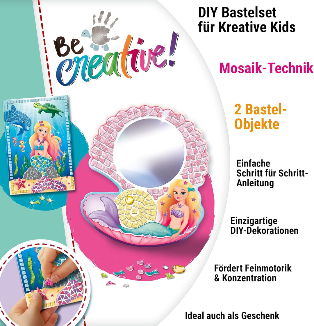 Ravensburger 18348 BeCreative Mosaik Meerjungfrau, DIY für Kinder ab 7 Jahren Neue Version, Neue Ver