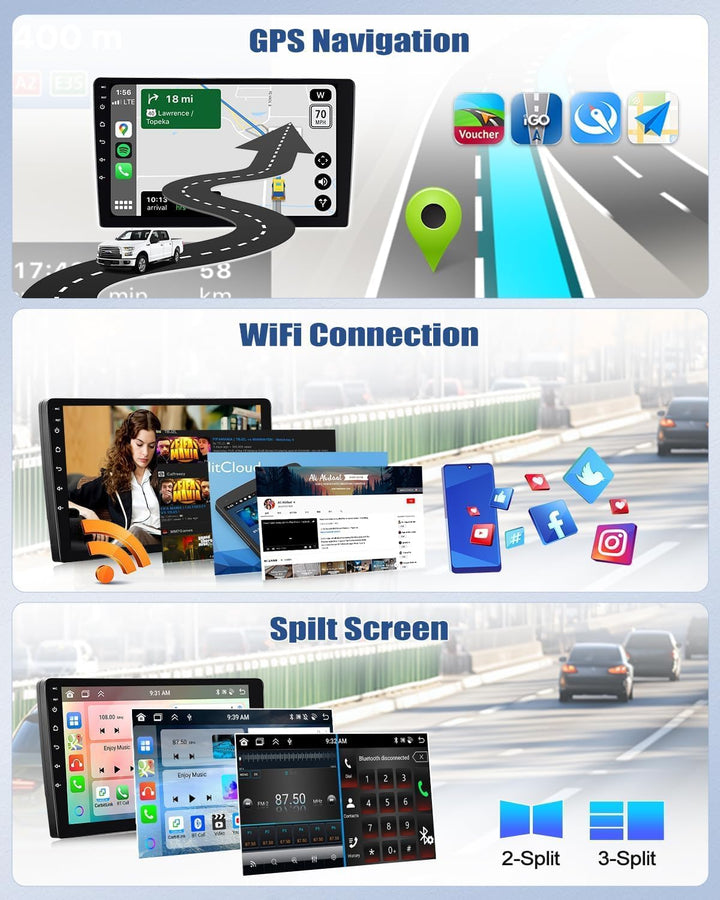 6G+128G CAMECHO Android 13 Autoradio für Ford Focus Mk2/Mk3 Exi MT 2 3 (2004-2011) mit Navi Carplay