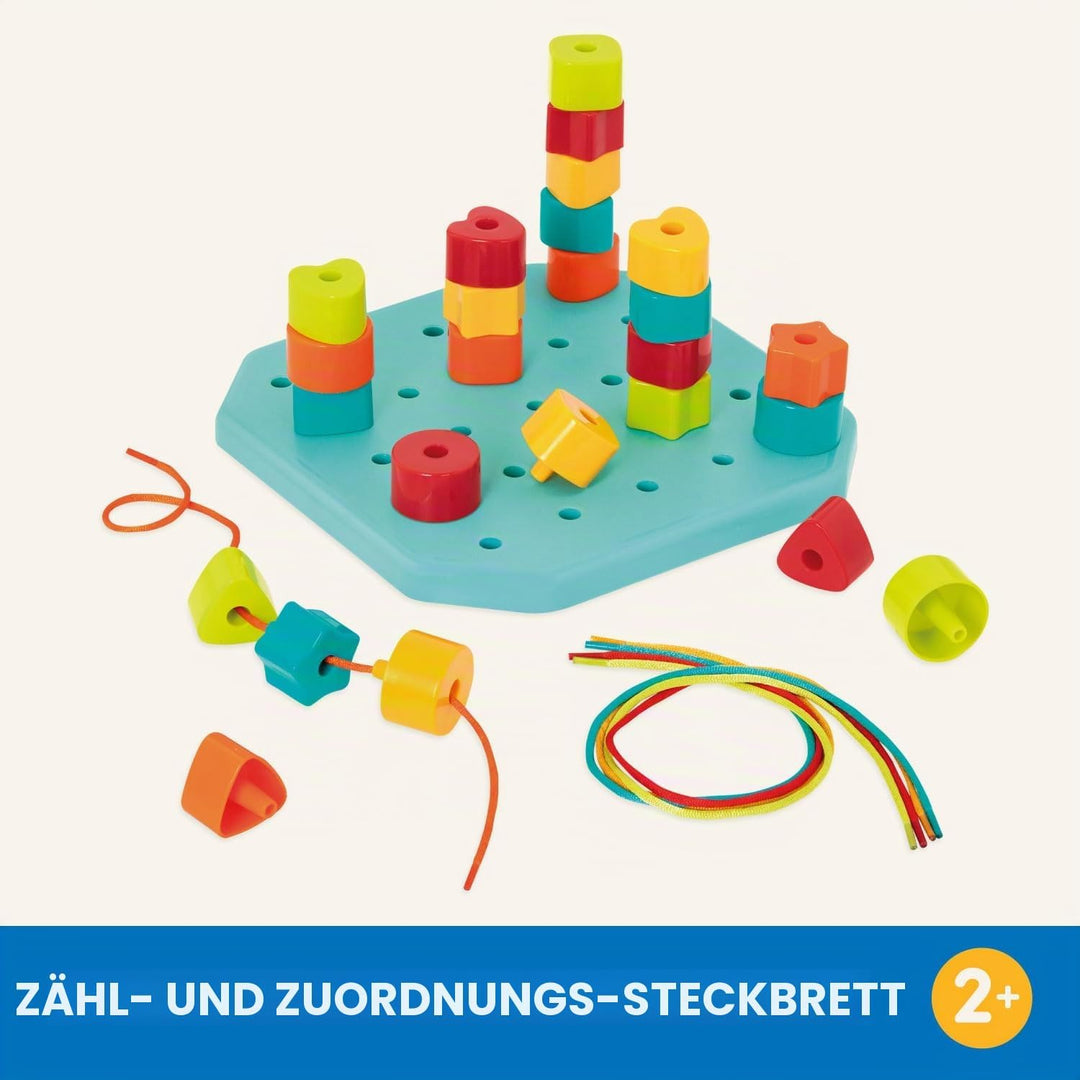 Battat – Count &amp; Match Stecktafel – Peg Board für Kleinkinder – Stapelbares Peg Board Set – Spielzeu