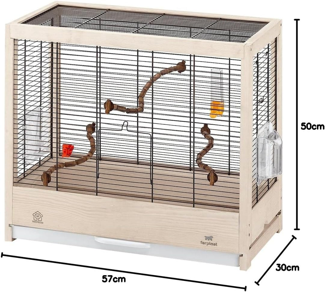 Ferplast Vogelkäfig Wellensittich Käfig Exotenkäfig, inkl. Vogelspielzeug, Vogel-Futternapf, Vogel-S