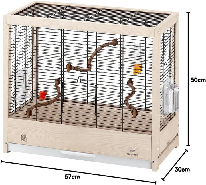 Ferplast Vogelkäfig Wellensittich Käfig Exotenkäfig, inkl. Vogelspielzeug, Vogel-Futternapf, Vogel-S