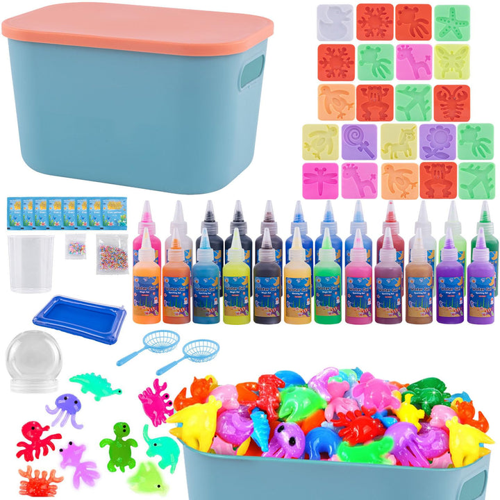 Magic Water Gel Toy Kit, DIY 3D Wassergel Spielzeug für Kinder 4 5 6+ | mit 24 Farben &amp; 20 Formen, K
