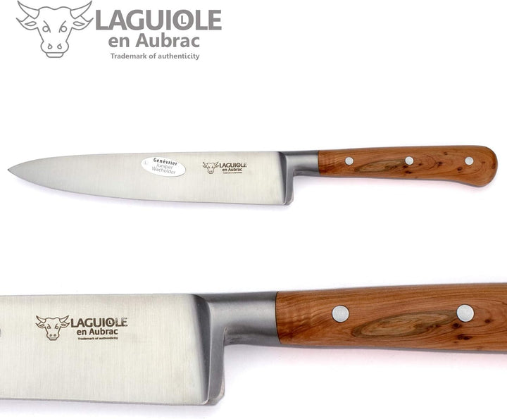 Laguiole en Aubrac - Messerblock aus Eiche - magnetisch - Kochmesser Set 5-teilig - Griff Wacholder