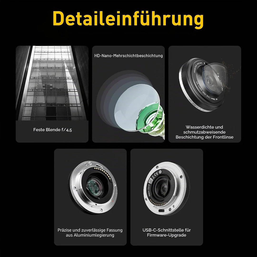 VILTROX 28mm F4.5 FE für Sony E Mount Objektiv,AF 28mm f/4.5 E Mount Pancake Objektiv Festbrennweite