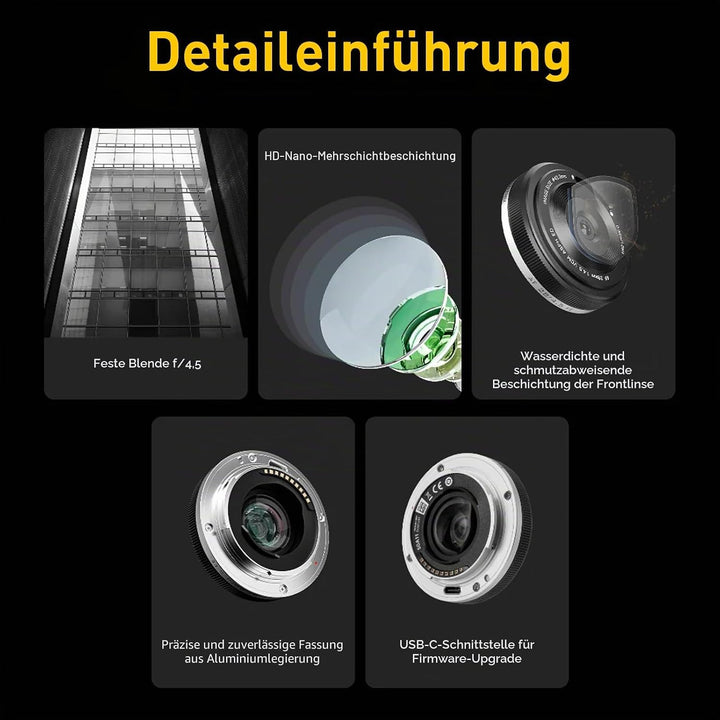 VILTROX 28mm F4.5 FE für Sony E Mount Objektiv,AF 28mm f/4.5 E Mount Pancake Objektiv Festbrennweite