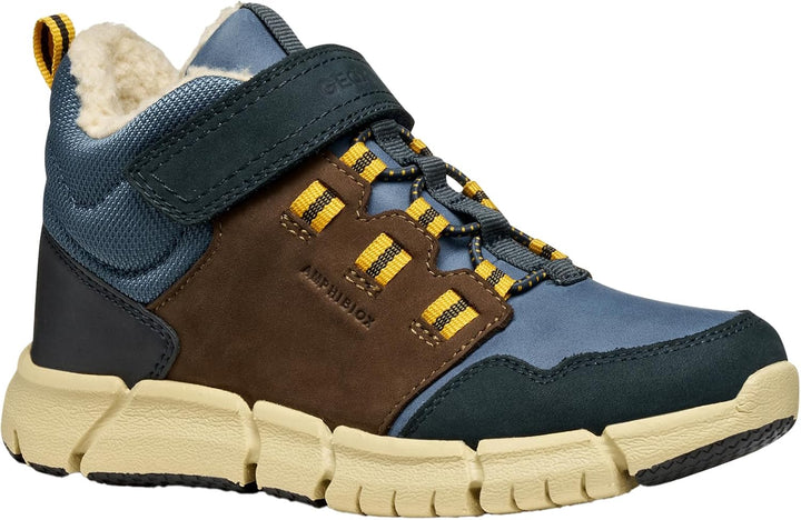 Geox Jungen J Flexyper Boy B ABX Ankle Boot 28 EU Brown Blue, 28 EU Brown Blue