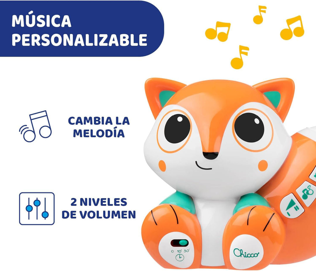 Chicco Projektor Foxy, niedlicher tragbarer Projektor mit entspannenden Melodien und bunten Projekti