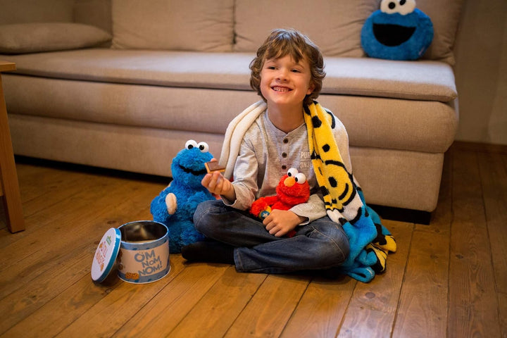 NICI 41978 Sesamstrasse Fleecedecke Krümelmonster und Elmo, Rot, 125 x 160cm