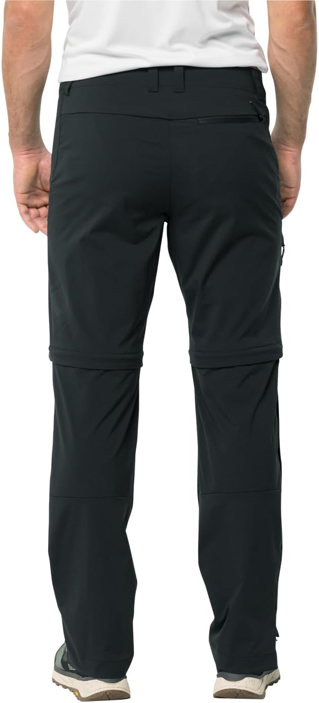 Jack Wolfskin Herren Wanderhose Glastal Zip Away Pants M L Schwarz, L Schwarz