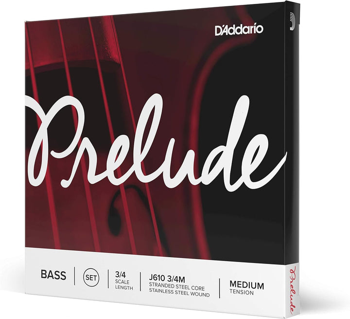 D'Addario J610-3/4M Stainless Steel Prelude Kontrabass Saitensatz Kohlefaserstahl/Nickel 3/4 Medium