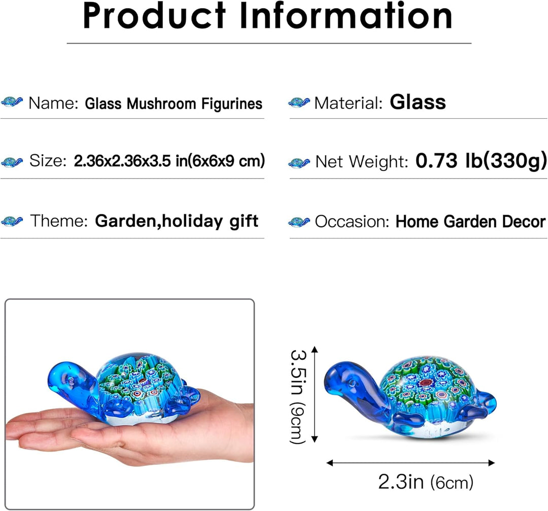 Handgeblasene Glas-Schildkröten-Figuren, Briefbeschwerer als Geburtstagsgeschenk, Glasschildkröten-S