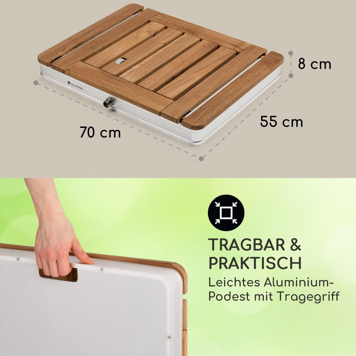 blumfeldt Cool Breeze - Gartendusche, Campingdusche, WPC, Aluminium, Holzoptik, Tragegriff, Gartendu